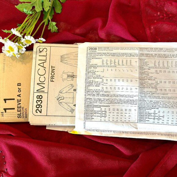 Ladies McCalls Costume Pattern 2938 UNCUT SZ A (6-10) Cosplay/Renfaire - Picture 3 of 3